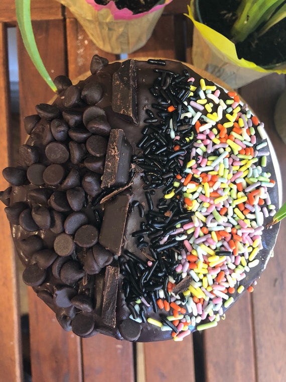 Vegan Chocolate Vanilla Black Currant Rainbow    birthday Cake  5"