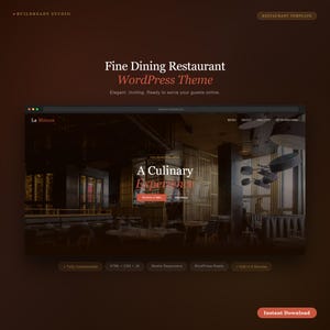 Restaurant WordPress Theme | Cafe Website | Menu Template | Customizer Ready | No Coding | Responsive | Instant Download