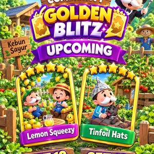 Monopoly Go GOLDEN BLITZ STICKER Tinfail Hats & Lemon Squeezy