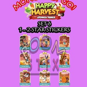 Monopoly_Go happy harvest 2 Star Stickers Set #6 - Nytt album - 1 styck/beställning
