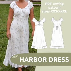 Molde em PDF para Vestido Harbor | Vestido Midi Estilo Cottagecore (Tamanhos XXS-XXXL)