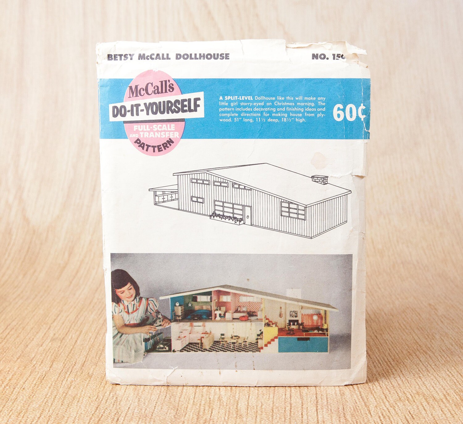 Betsy McCall Split Level Dollhouse Plans Pattern Mid Etsy