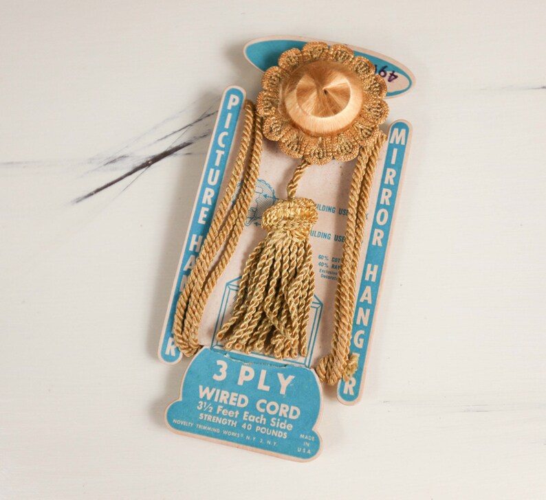 Vintage Victorian Picture Hanging Cord /Tassel w/ 3 ply wired Etsy