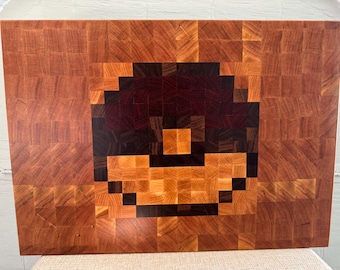 End Grain Pokéball Cutting Board | Cherry, Maple, Walnut, Padauk Wood Art