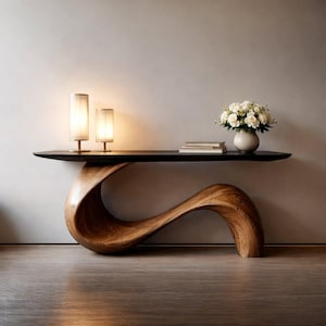 Consolle scultorea in stile giapponese - Tavolo da ingresso moderno e organico