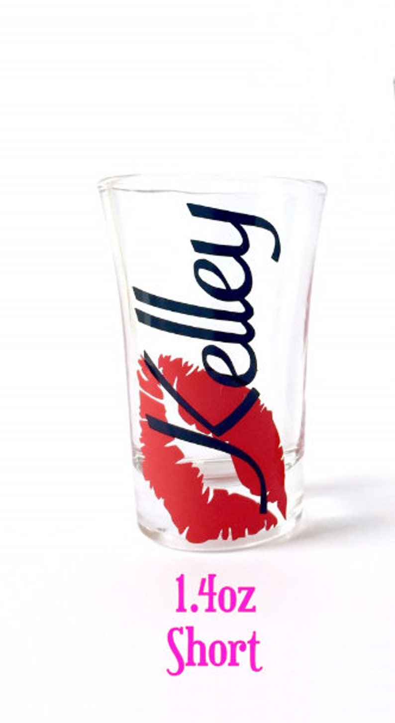 Bachelorette Party Shot Glasses Personalized Shot Glass Lips Etsy