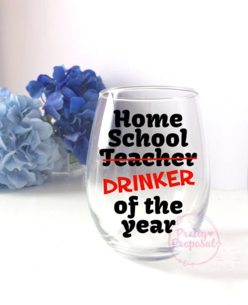 Home School Drinker Funny Father's Day Gift Mother's 20oz Stemless Wine