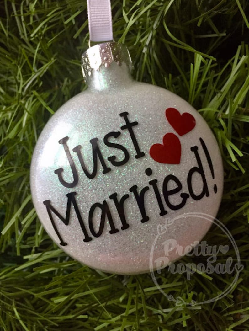 Just Married Ornament We're Married Christmas Ornament Etsy