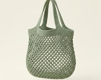 Crochet Market Bag Pattern, Beginner Amigurumi Style Mesh Tote, Digital PDF Download, Eco-Friendly Reusable Shopping Bag,
