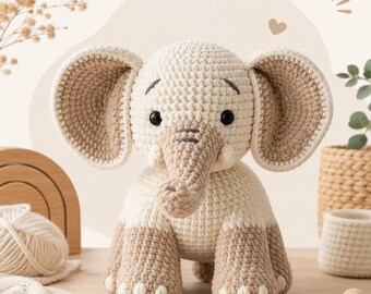 Amigurumi Elephant Crochet Pattern | Beginner-Friendly Baby Toy (PDF Download)
