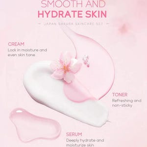 LAIKOU Sakura Skin Care Sets Facial Cleanser Eye Creams Face Cream Serum Lotion Toner Brightening Moisturizing Face Care Kit Nova Trendz