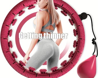 Adjustable Weighted Fitness Ring, Massage Nodes, Abs Material, Vibration Exercise Hoop