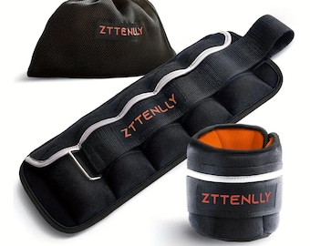 Adjustable Ankle Weights 5lbs Pair, Strength Training Leg Muscle (Carry Bag)