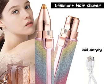 2-In-1 Eyebrow Trimmer and Facial Hair Shaver for Women (USB Charging)