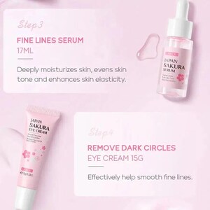 LAIKOU Sakura Skin Care Sets Facial Cleanser Eye Creams Face Cream Serum Lotion Toner Brightening Moisturizing Face Care Kit Nova Trendz
