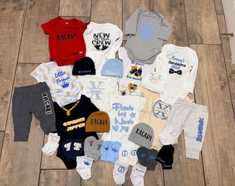Set de regalo personalizado para recién nacidos, caja de regalo personalizada para bebés, regalo personalizado para baby shower