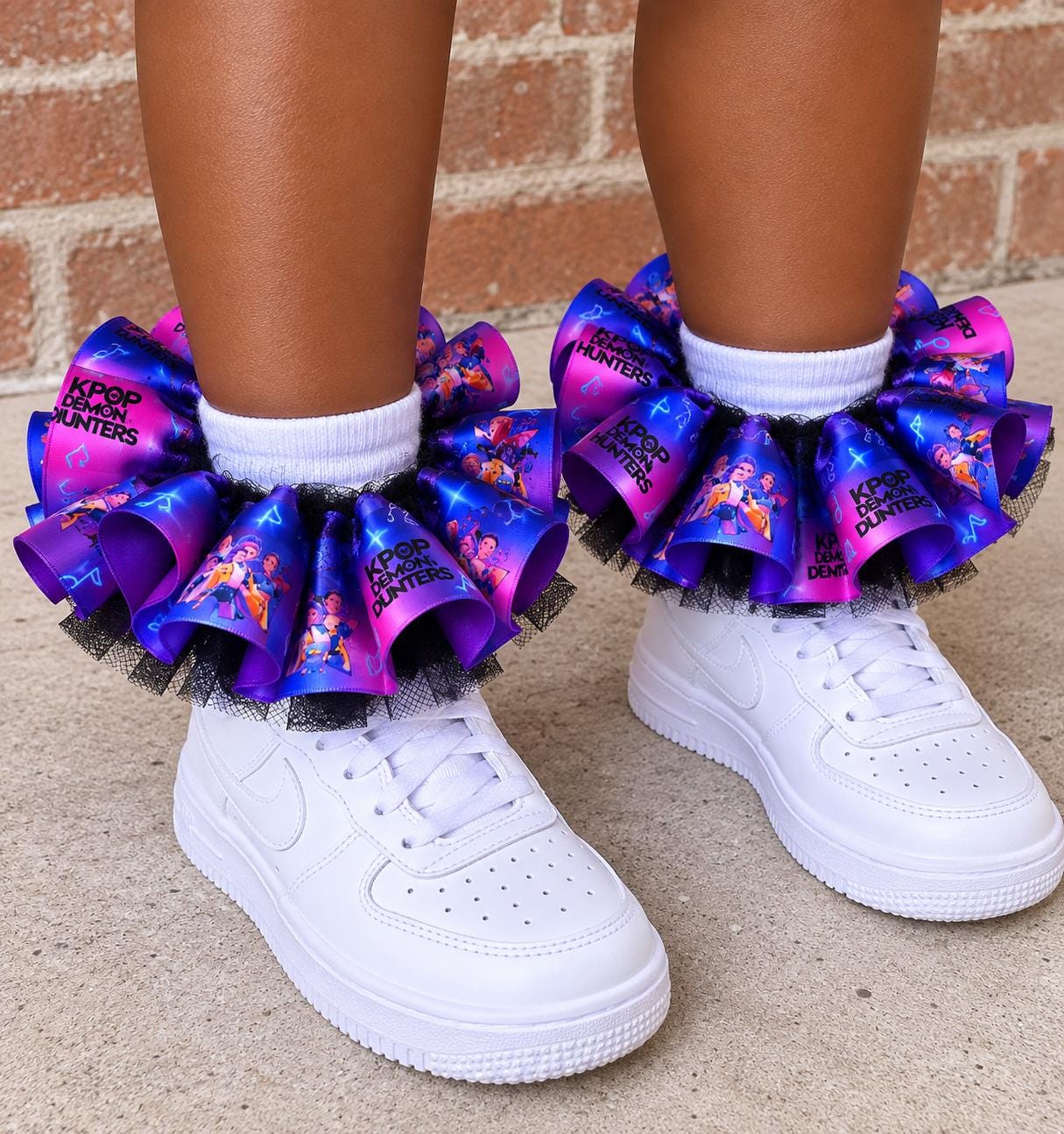 Custom Kpop Inspired Ruffle Anklets, Kawaii Demon Hunter Socks, Back to School Socks