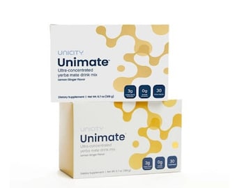 2er Pack Unicity Unimate Lemon Flavor | Ultra-konzentrierte Yerba Mate | 60 Stickpackungen | Gesunder Energy Drink Mix