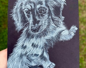 Custom Pet Portrait Drawing (Hand Drawn from Photo)