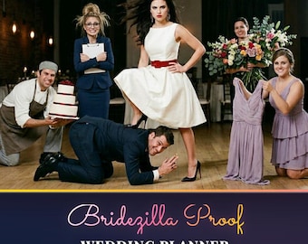 Bridezilla Proof Wedding Planner, Interactive Budget Tracker, Guest List (Digital Download)