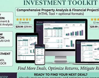 Real Estate Deal Analyzer | Wholesaler, Flipper, Buy and Hold Calculator (Instant Download)
