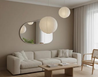 Paper Pendant Lampshade Round Hanging Light Cover for Home Decor