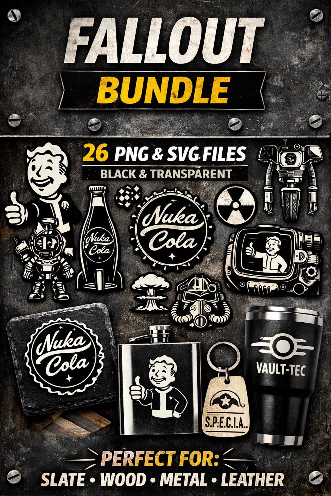 Inspired Fallout Bundle, 26 PNG SVG Laser Art (digital Download) - Etsy