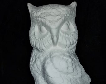 Unpainted Ceramic Bisque Stunning Owl on Branch and Pedestal Unpainted Ceramic  Ceramic Bisque Paint Your Own Pottery U Paint Ceramic Bisque