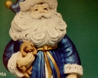 Unpainted Ceramic Bisque Santa Claus with Puppies Gare Santa Kris Kringle Unpainted Ceramic  Your Own U Paint Ceramic Bisque