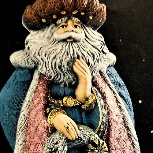 Gare Santa With Reindeer Large Ceramic Bisque Ready to Paint Etsy