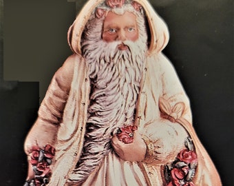 Ready to Paint Fantasy Santa with Roses Old World Santa Claus Unpainted Ceramic Bisque You Paint Your Own Unfinished Antique Santa