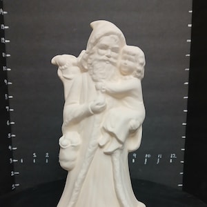 Unpainted Ceramic  Old World Santa - Santa carrying child Unpainted Ceramic Bisque You Paint Your Own Unfinished