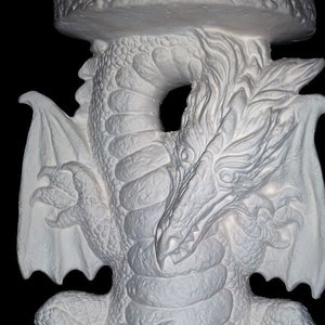 Unpainted Ceramic Dragon Candle Holder for Pillar Candles Paint Your Own Pottery U Paint Ceramic Bisque Ready to Paint