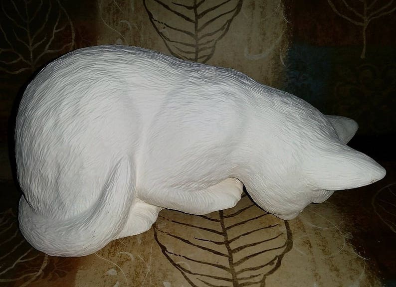 Ready to Paint Sitting Cat Peering Over Edge Ceramic Bisque Etsy