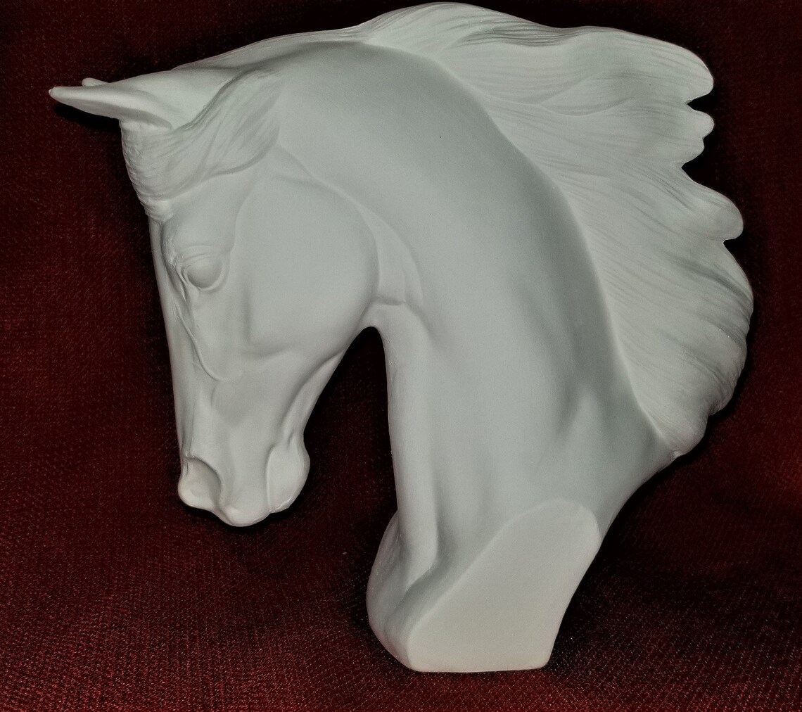 Unpainted Ceramic Bisque Horse Bust DIY Ready to Paint Etsy