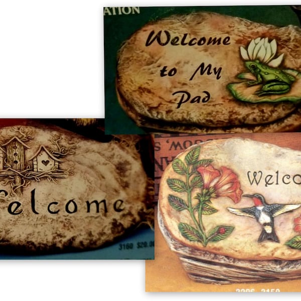 Unpainted Ceramic Bisque Garden Stepping Stones Slabs or Plaques ALL OR EACH Your choice! Unpainted Ceramic  Your Own U Paint Ceramic Bisque