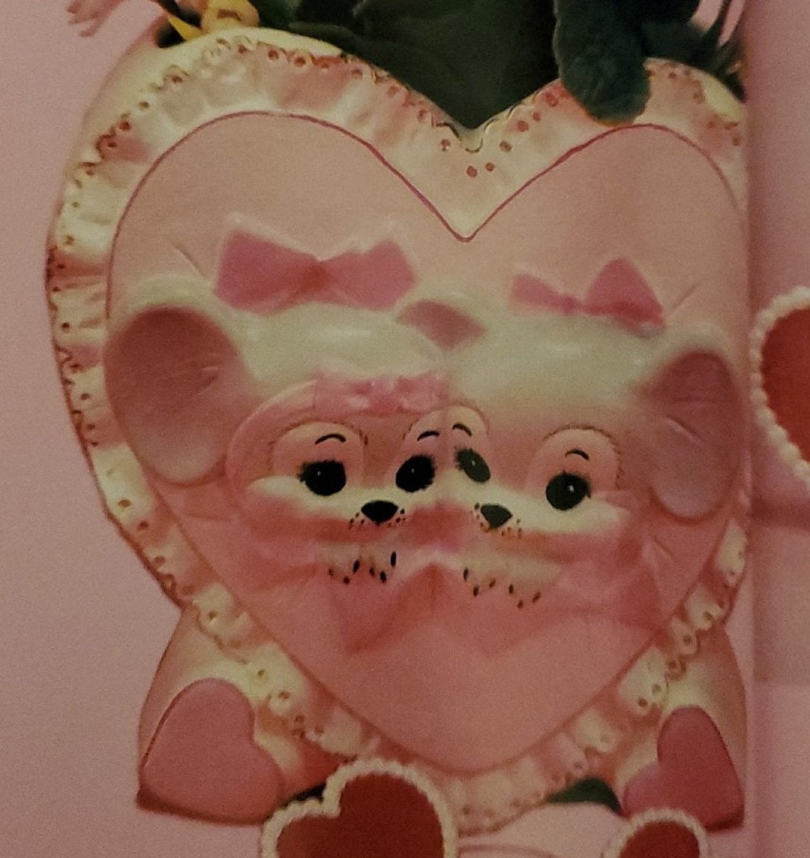 Unpainted Ceramic Valentine Heart Mouse Vase DIY Ready to Etsy