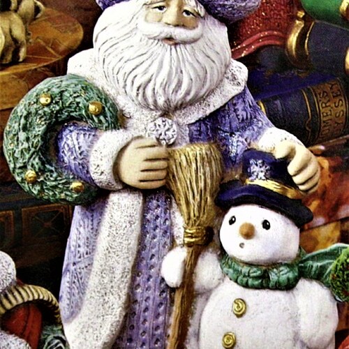 Gare Santa With Reindeer Large Ceramic Bisque Ready to Paint Etsy