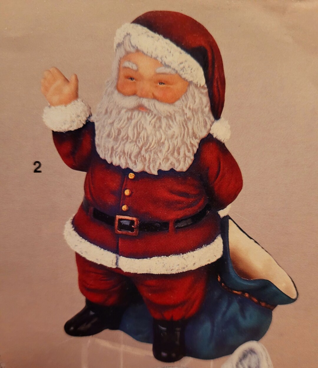 Unpainted Ceramic Traditional Santa Jolly Santa With Open Bag Unpainted