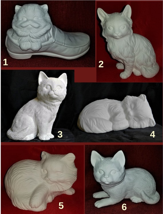 Unpainted Ceramic Unpainted Ceramic Bisque Cats Kitty Your CHOICE EACH or ALL Medium Size 5 6 Cat Kitten Paint Your Own U Paint Etsy Sweden