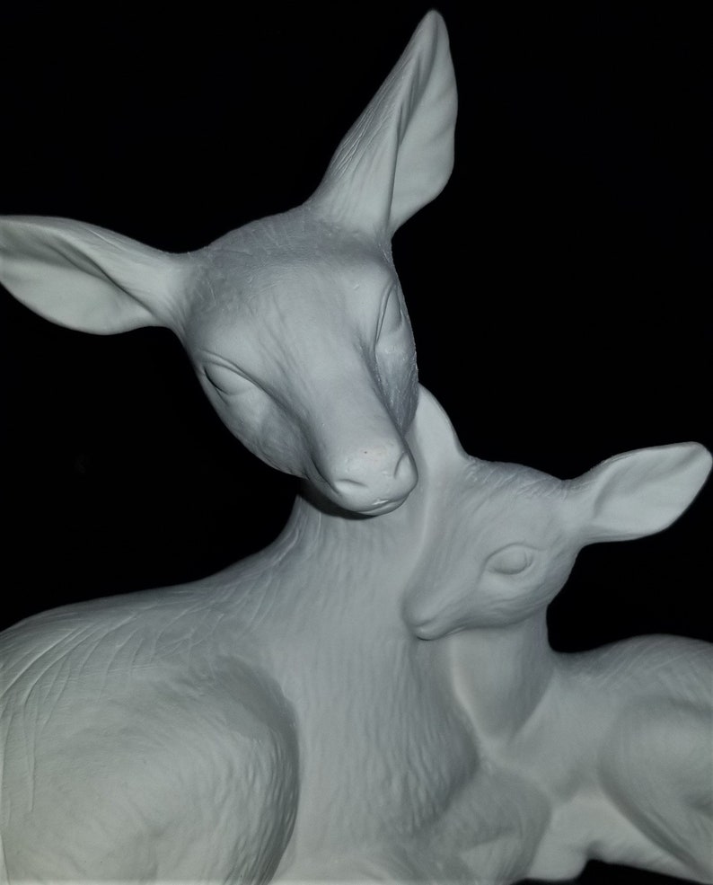 Unpainted Ceramic Bisque Deer Doe and Fawn Ready to Paint DIY Etsy