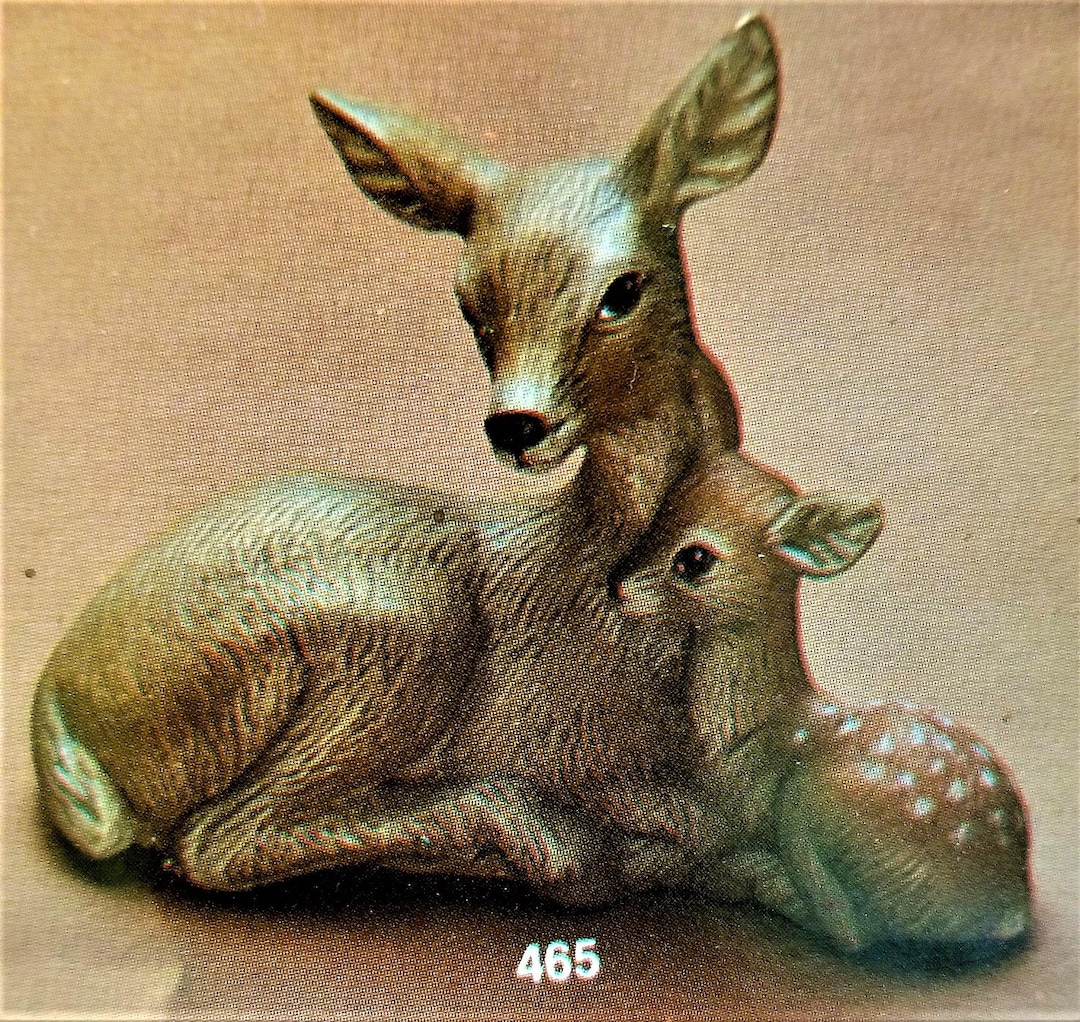 Unpainted Ceramic Bisque Deer Doe and Fawn Unpainted Ceramic DIY Fairy