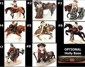 Ready to Paint Doc Holliday SANTAS on Horses/Mule/Burro Western/USA, Italian, German, Scottish, English, Irish, African & Mexican Unpainted