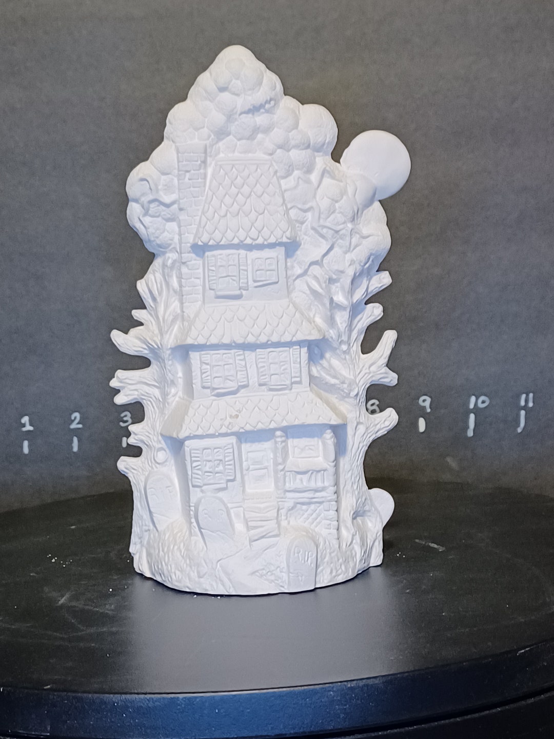 Unpainted Ceramic Bisque Haunted House Halloween Unpainted Ceramic