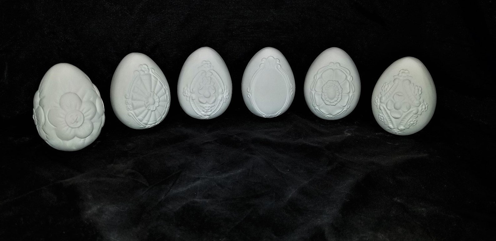Unpainted Ceramic Bisque 6 EASTER EGGS Decorative Ready to Etsy