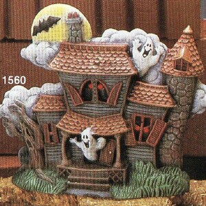 Unpainted Ceramic Small Spooky Halloween Haunted House Ready to Paint Ceramic Bisque Paint Your Own Pottery U Paint Ceramic Bisque image 2