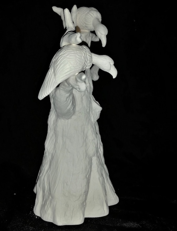 Handcrafted in The USA Witch Halloween Candle Climbers - Unpainted Ceramic Bisque Set of 2