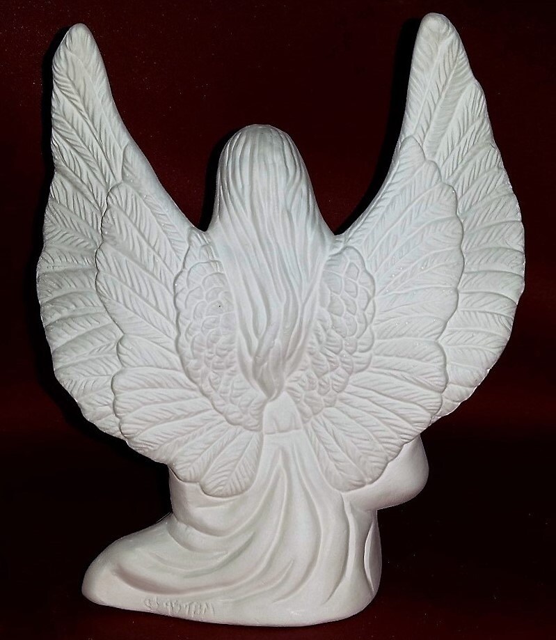 Ready to Paint Unpainted Ceramic Bisque Sitting Angel with Etsy
