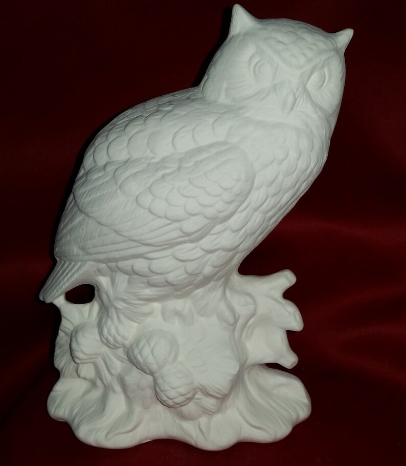 Ready to Paint Ceramic Bisque Beautiful Barn Owl on Branch Etsy
