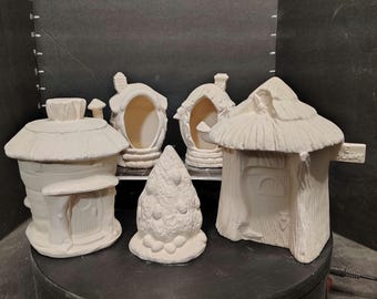 Ceramic Bisque Easter Fairy Village – DIY Craft - Ready to Paint
